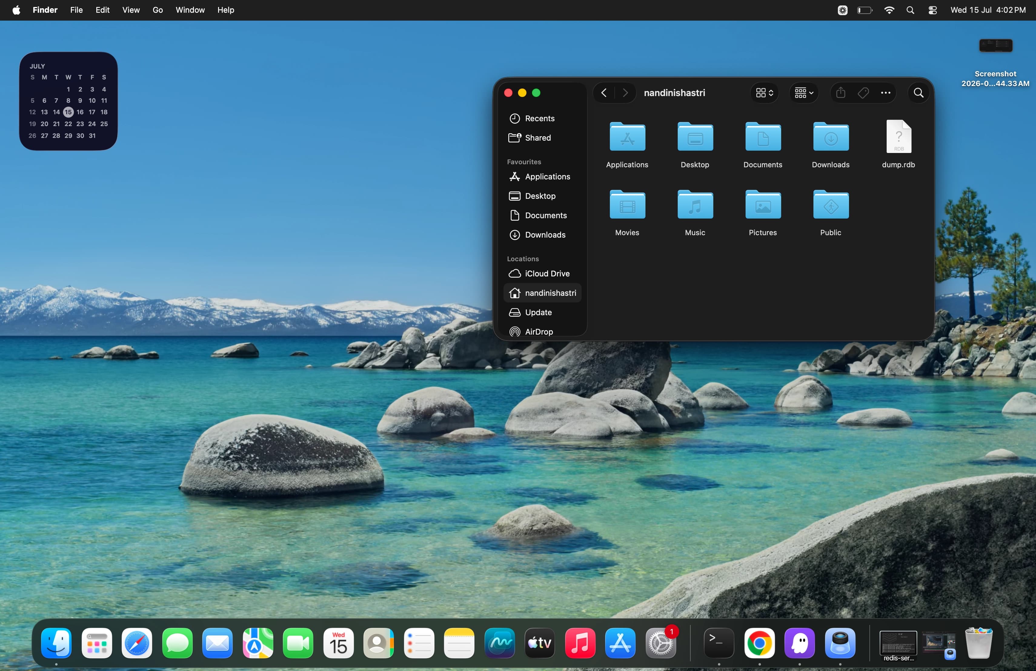 Recorded desktop screen